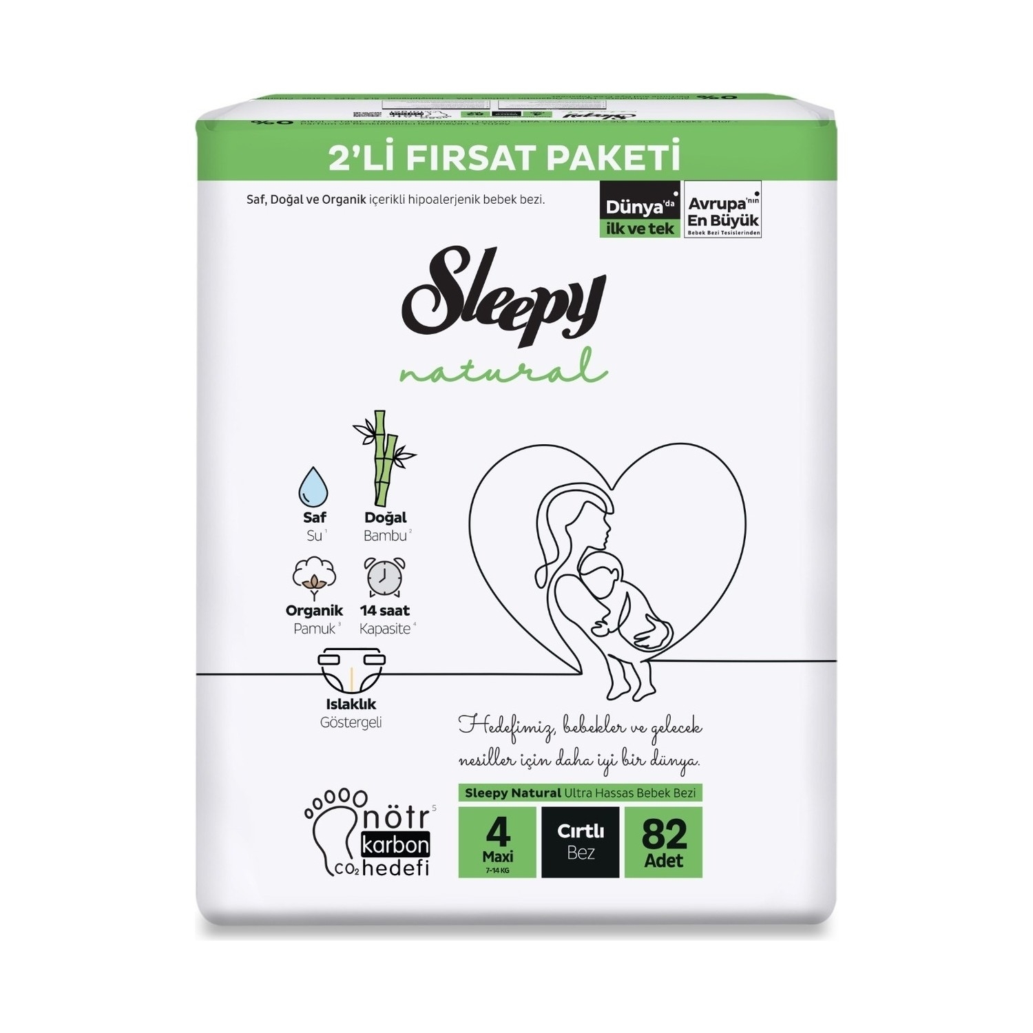 Sleepy Natural 4 Numara Maxi 82’li Bebek Bezi