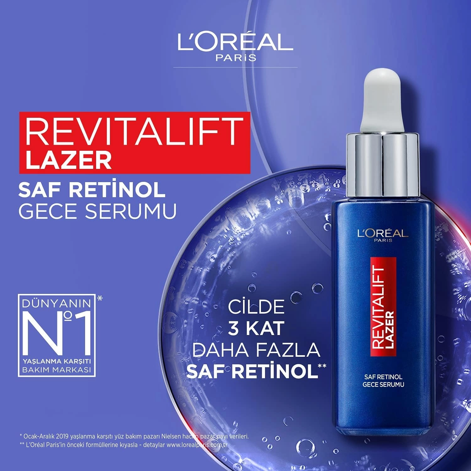 L’Oreal Paris Revitalift Lazer Derin Kırışık Karşıtı Saf Retinol Yüz Serumu 30 ml