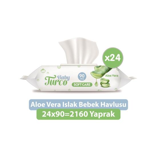 Baby Turco Softcare Aloe Vera 90 Yaprak 24’lü Paket Islak Bebek Mendili