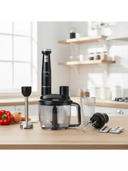 King KKB973 Bodie Siyah Gümüş 1500 W Blender Seti