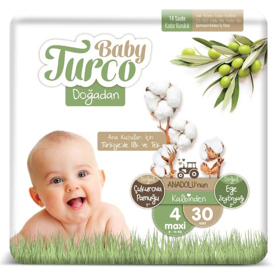  Baby Turco Doğadan Bebek Bezi No:4-30 Adet