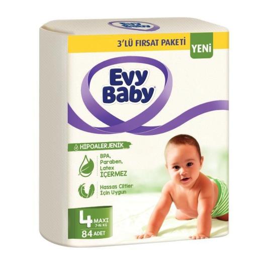 Evy Baby Bebek Bezi 3’lü Fırsat Paketi 4 Numara 168 Adet