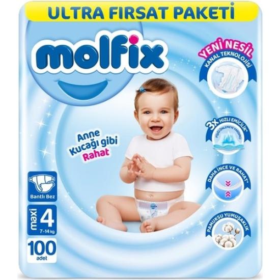 Molfix 4 Numara Maxi 100’lü Bebek Bezi