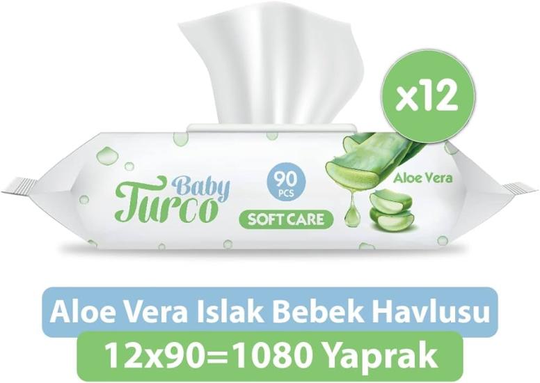 Baby Turco Softcare Aloe Vera 90 Yaprak 12’li Paket Islak Bebek Havlusu