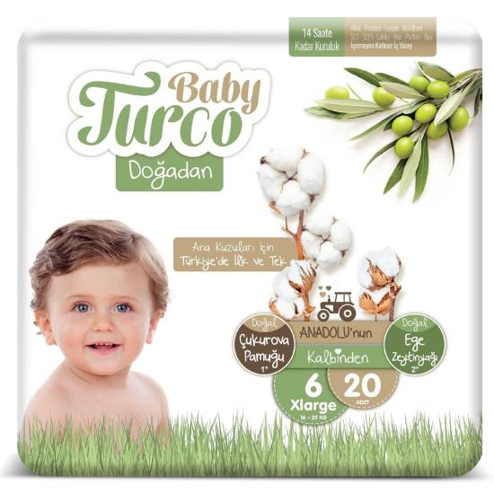 Baby Turco Doğadan Bebek Bezi No: 6-20 Adet