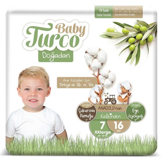Baby Turco Doğadan Bebek Bezi No: 7-16 Adet