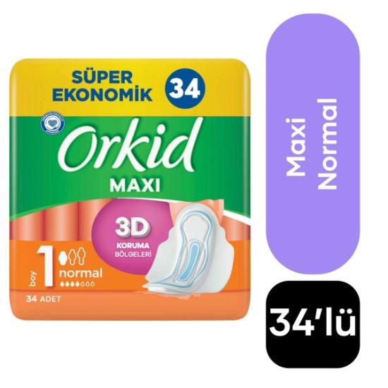Orkid Maxi Normal No: 1 34’lü X 3-102 Adet Ped