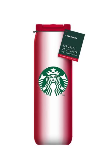 Starbucks® 100. Yıl Özel Seri Paslanmaz Çelik Termos - Kırmızı - 473 ml 