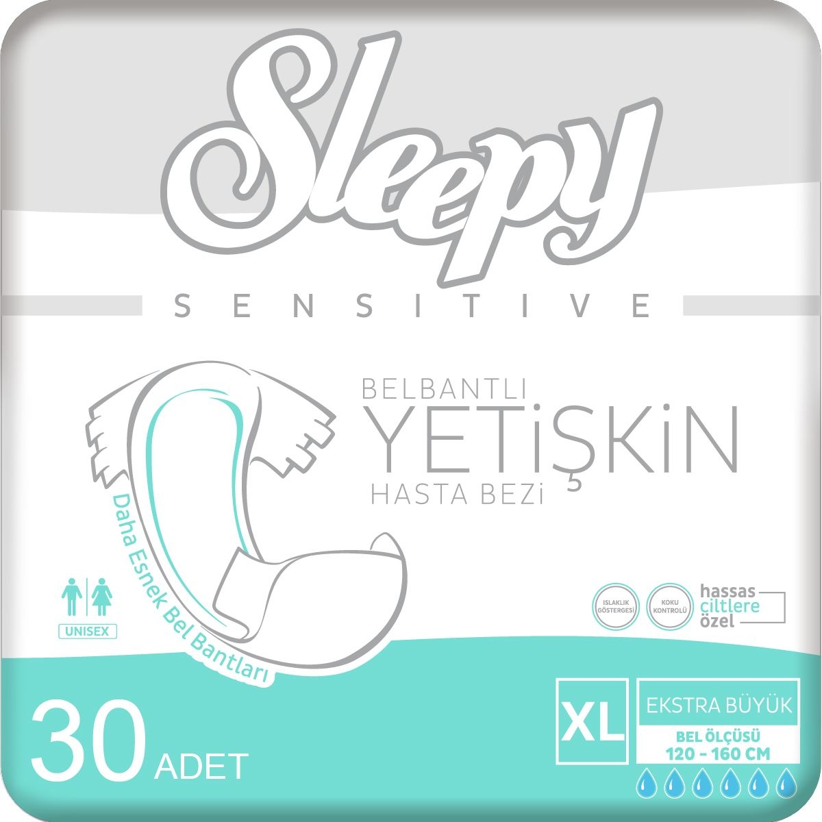 Sleepy 4’lü XLarge Yetişkin Hasta Bezi 30x4 Adet (120 Adet)